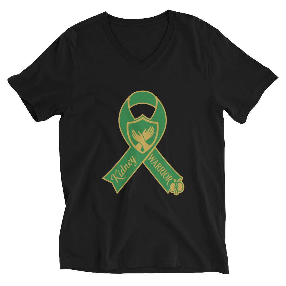 Kidney Warrior Ribbon V-Neck T-Shirt